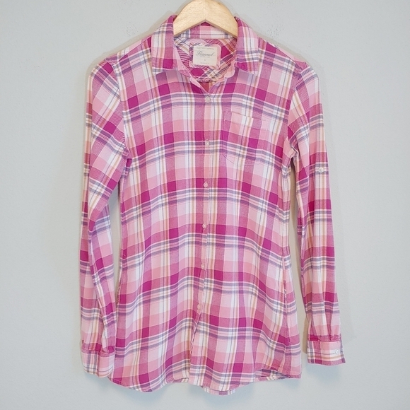 Authentic Clothing Pink and Purple Flannel Winter Long Sleeves Shirt Sz S - Picture 1 of 8